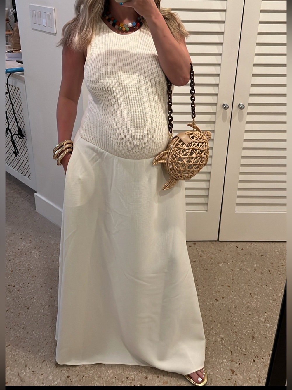 Sabo Skirt Cream Knit Top Maxi Dress